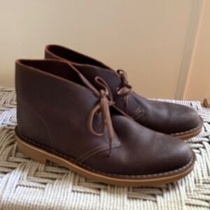 Clarks Bushacre Brown Leather Chukka Boots Men's 10